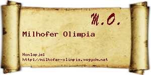 Milhofer Olimpia névjegykártya